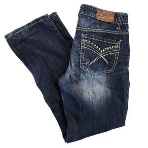 Adiktd Womens 8/W30 Blue Bootcut Y2K‎ McBling Embellished Studded Jeans